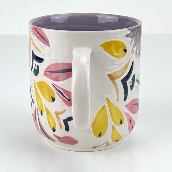 Anthropologie Home Mathilde Mug Vibrant Floral Handpainted Stoneware Coffee Tea - Picture 4 of 8
